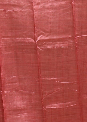 Pink Dupion Silk Saree With Blouse Piece