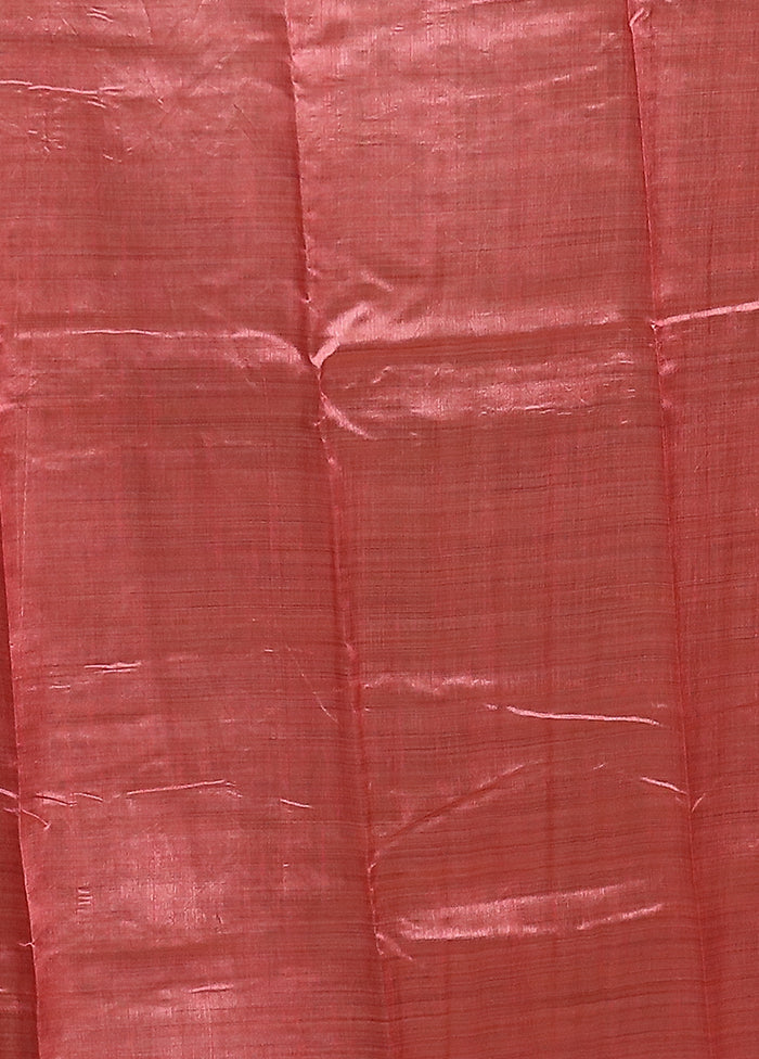 Pink Dupion Silk Saree With Blouse Piece