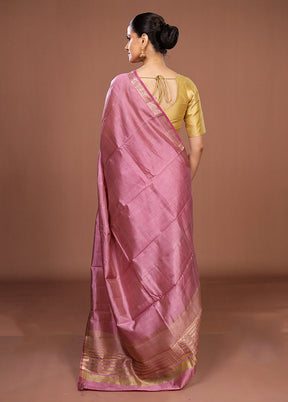 Purple Dupion Silk Saree With Blouse Piece