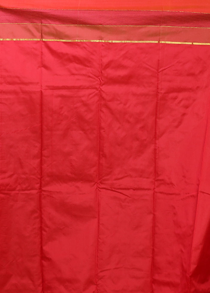 Pink Kanjivaram Silk Saree With Blouse Piece