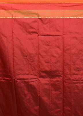 Maroon Kanjivaram Silk Saree With Blouse Piece