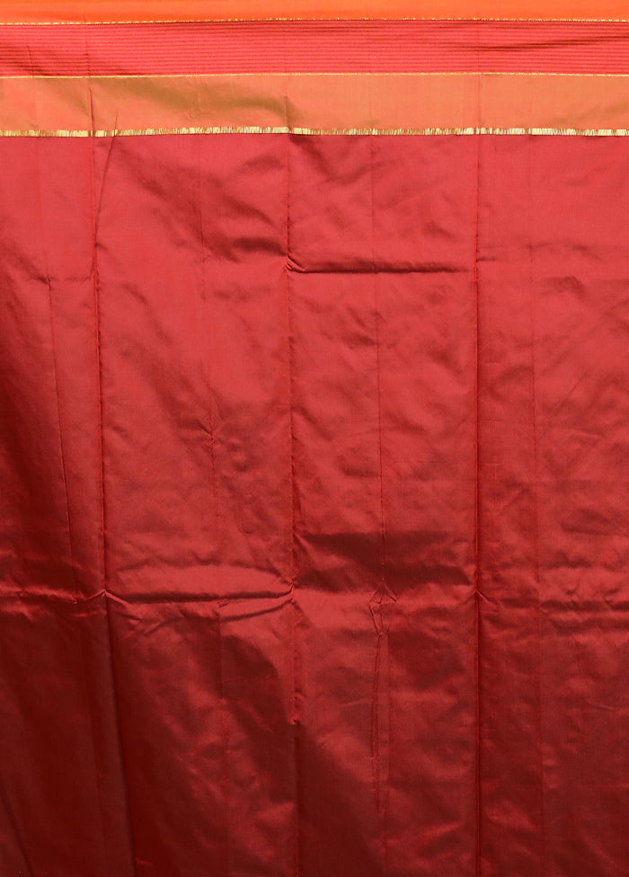Maroon Kanjivaram Silk Saree With Blouse Piece