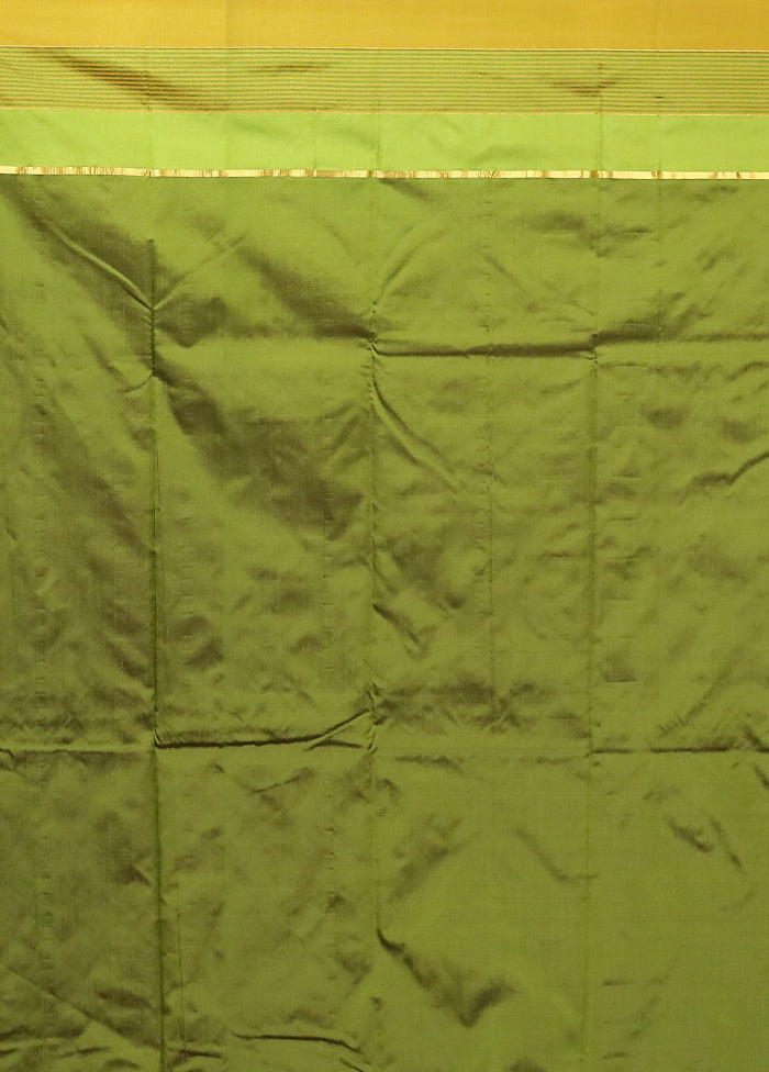 Green Kanjivaram Silk Saree With Blouse Piece
