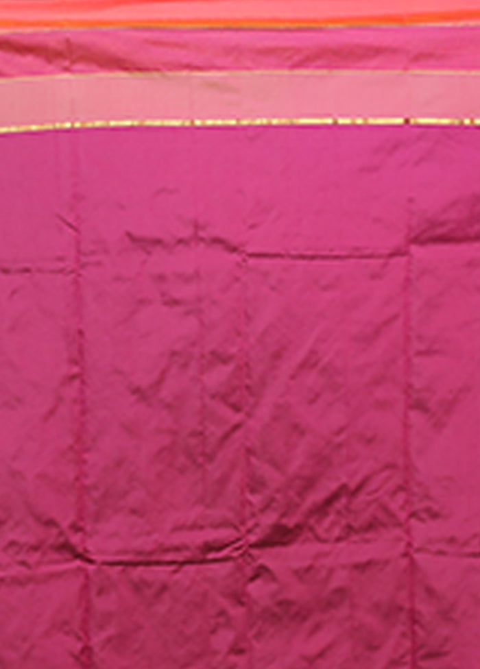 Purple Kanjivaram Silk Saree With Blouse Piece