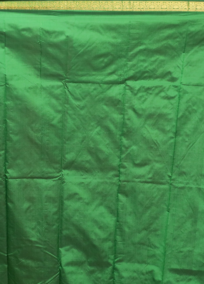 Green Kanjivaram Silk Saree With Blouse Piece