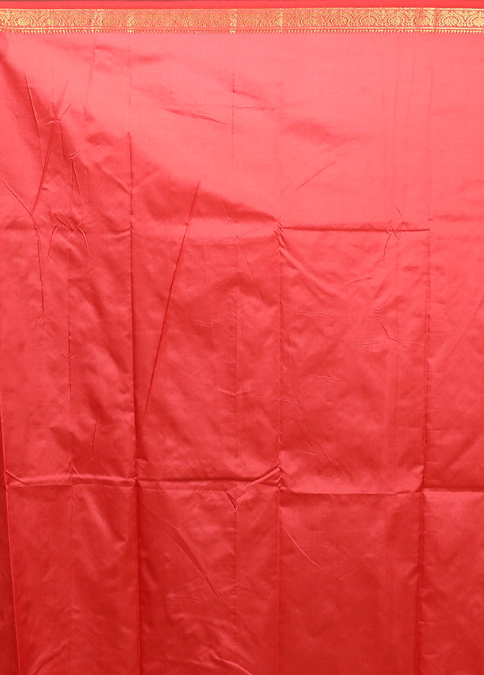 Pink Kanjivaram Silk Saree With Blouse Piece