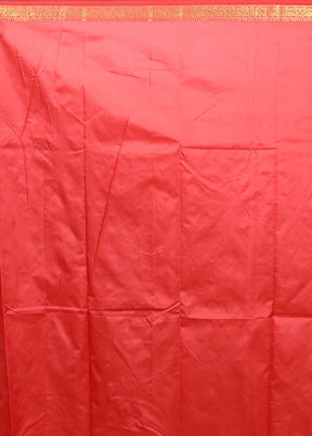 Pink Kanjivaram Silk Saree With Blouse Piece