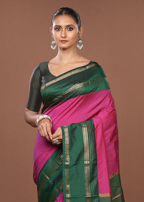 Cream Kanjivaram Silk Saree With Blouse Piece