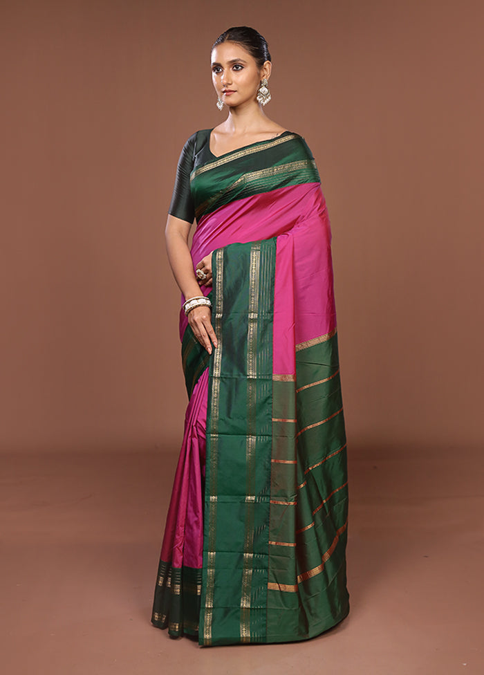 Cream Kanjivaram Silk Saree With Blouse Piece