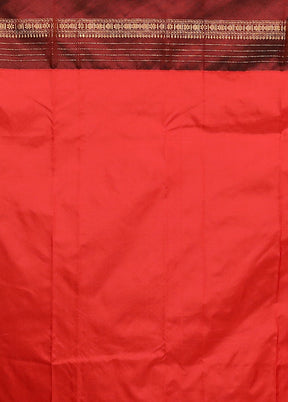 Peach Kanjivaram Silk Saree With Blouse Piece