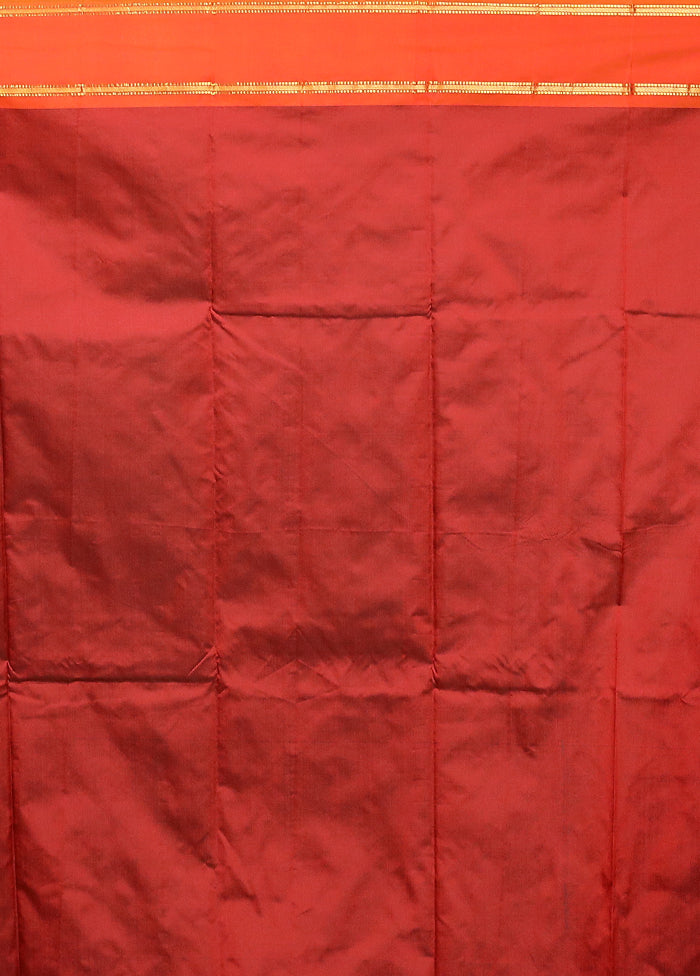 Maroon Kanjivaram Silk Saree With Blouse Piece