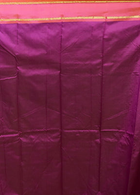 Purple Kanjivaram Silk Saree With Blouse Piece