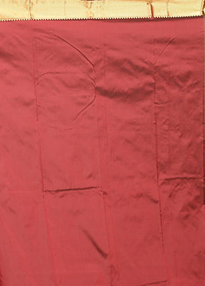Maroon Kanjivaram Silk Saree With Blouse Piece