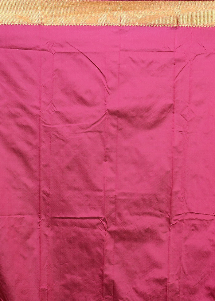 Purple Kanjivaram Silk Saree With Blouse Piece