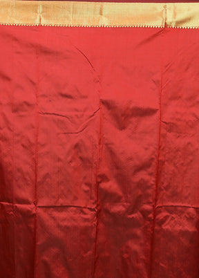 Maroon Kanjivaram Silk Saree With Blouse Piece