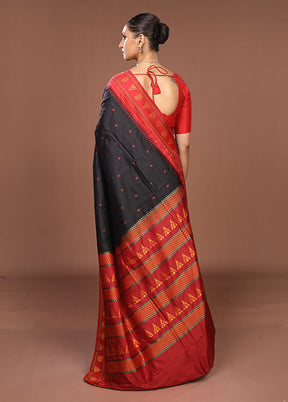 Black Kanjivaram Silk Saree With Blouse Piece