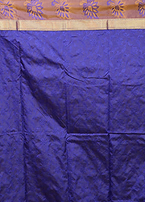 Blue Kanjivaram Silk Saree With Blouse Piece