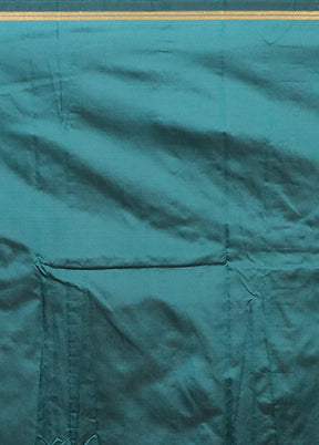 Blue Kanjivaram Silk Saree With Blouse Piece