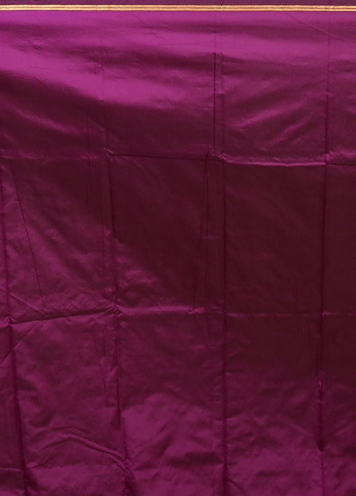 Purple Kanjivaram Silk Saree With Blouse Piece