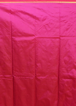 Pink Kanjivaram Silk Saree With Blouse Piece