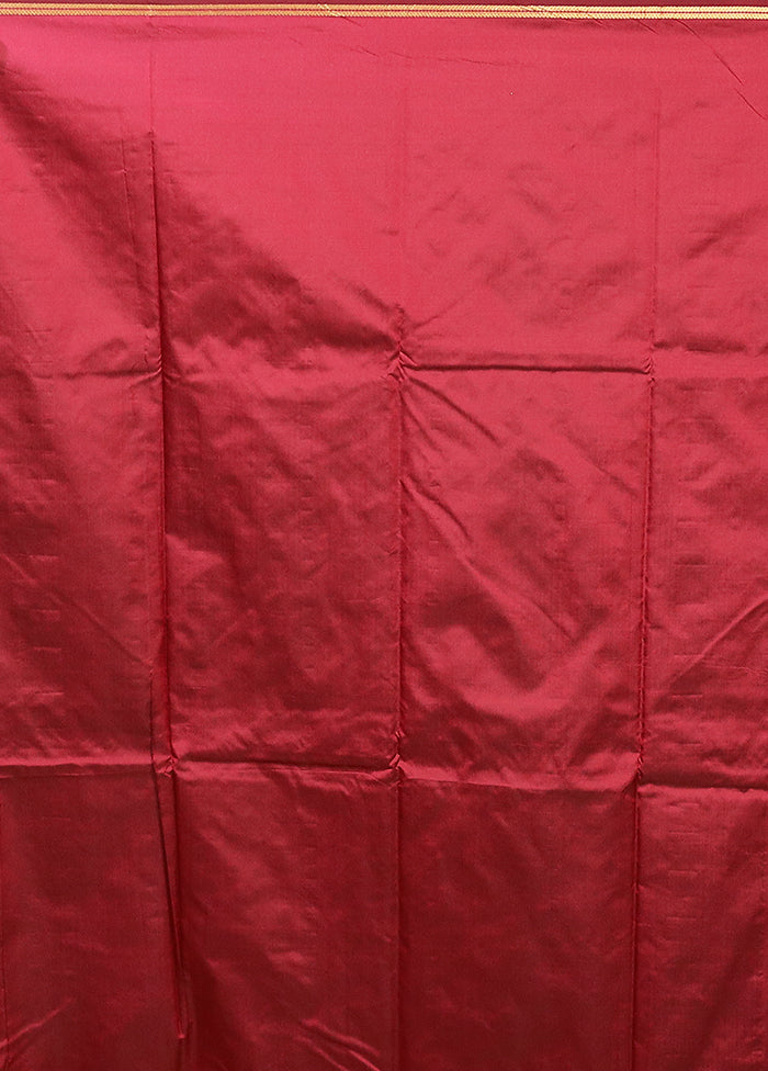 Maroon Kanjivaram Silk Saree With Blouse Piece