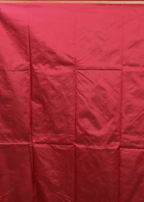 Maroon Kanjivaram Silk Saree With Blouse Piece