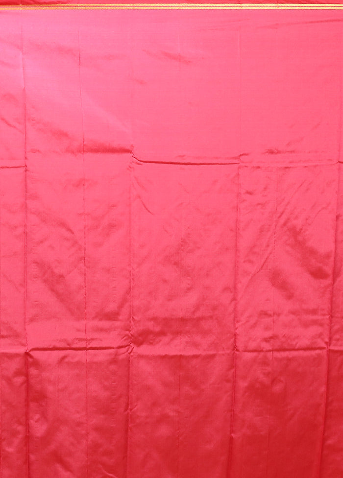 Pink Kanjivaram Silk Saree With Blouse Piece