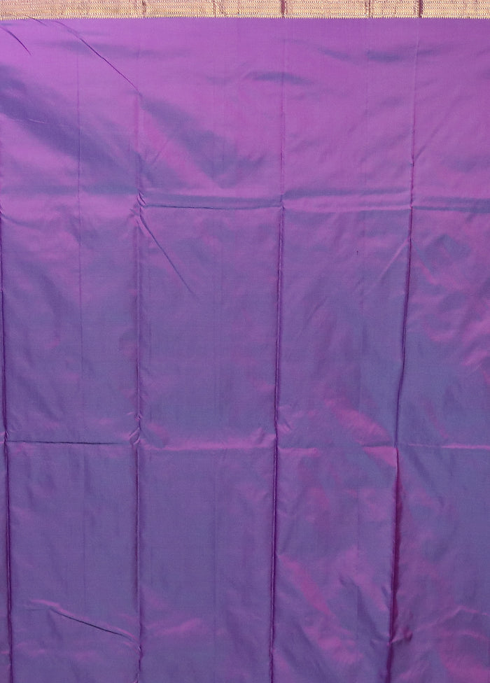 Purple Kanjivaram Silk Saree With Blouse Piece