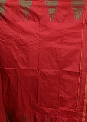 Rust Kanjivaram Silk Saree With Blouse Piece