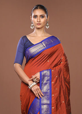Red Kanjivaram Silk Saree With Blouse Piece