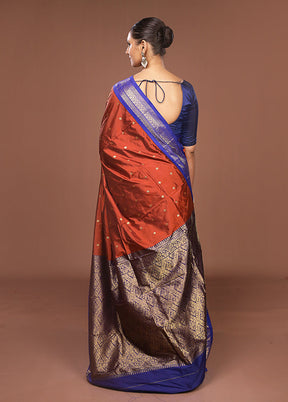Red Kanjivaram Silk Saree With Blouse Piece