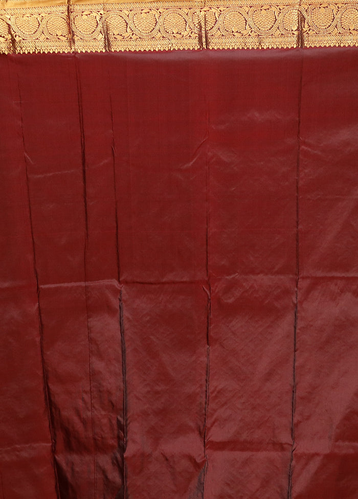 Grey Handloom Kanjivaram Pure Silk Saree With Blouse Piece