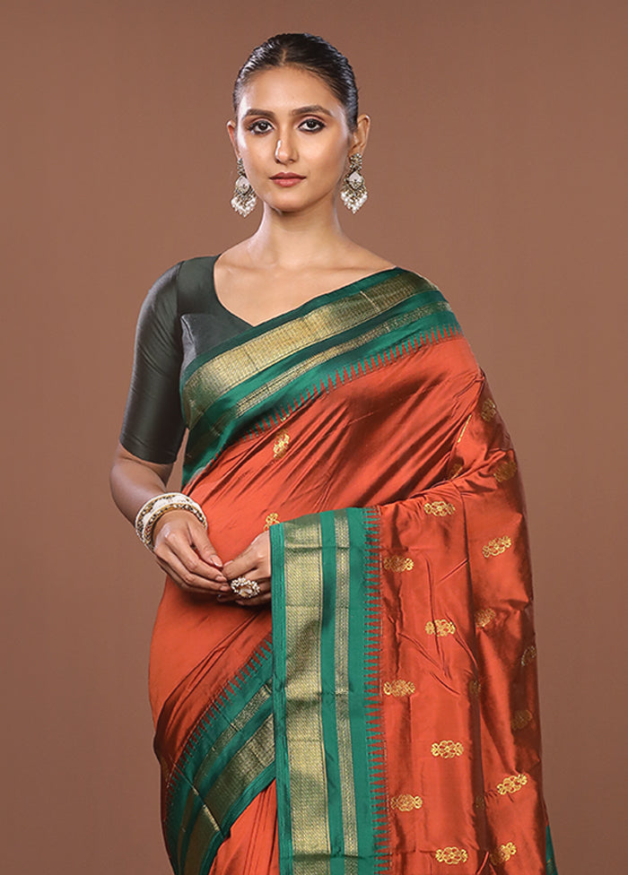 Maroon Kanjivaram Silk Saree With Blouse Piece