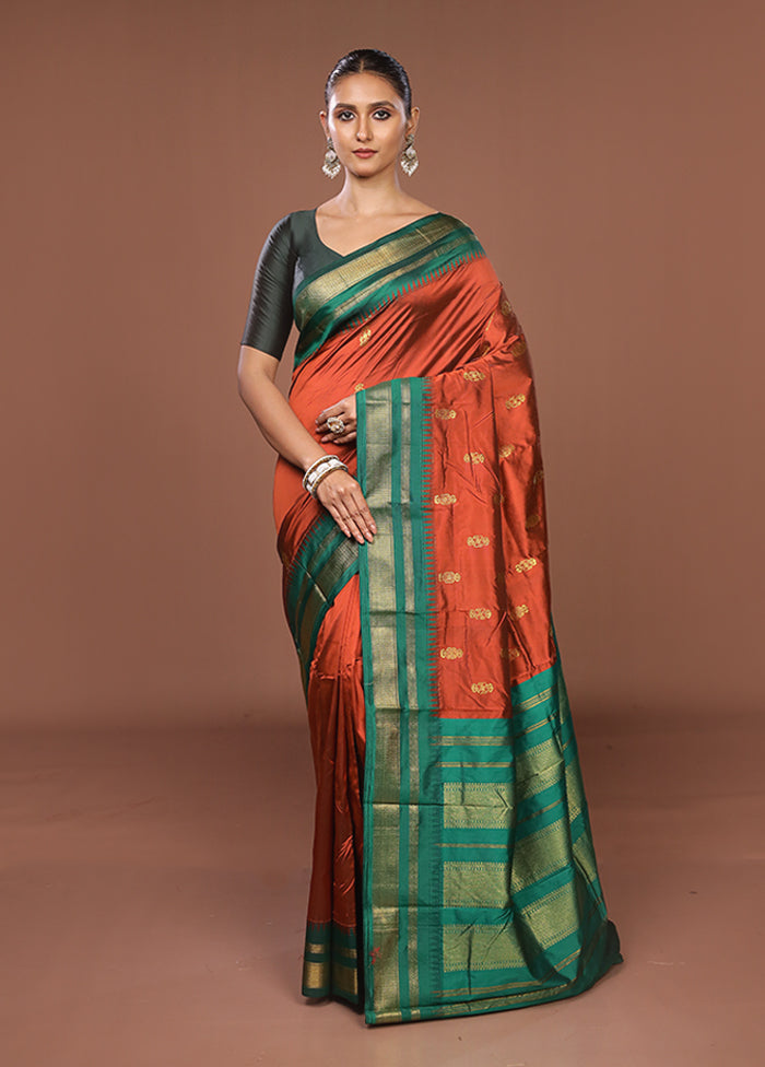 Maroon Kanjivaram Silk Saree With Blouse Piece