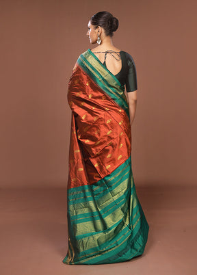 Maroon Kanjivaram Silk Saree With Blouse Piece