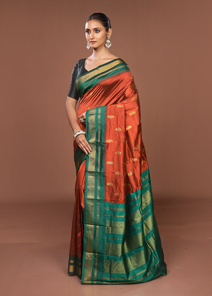 Maroon Kanjivaram Silk Saree With Blouse Piece