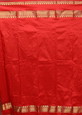White Handloom Kanjivaram Pure Silk Saree With Blouse Piece