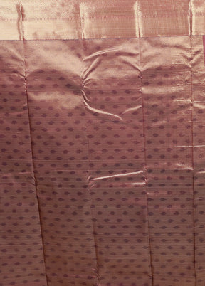 Peach Kanjivaram Silk Saree With Blouse Piece