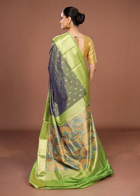 Green Kanjivaram Silk Saree With Blouse Piece