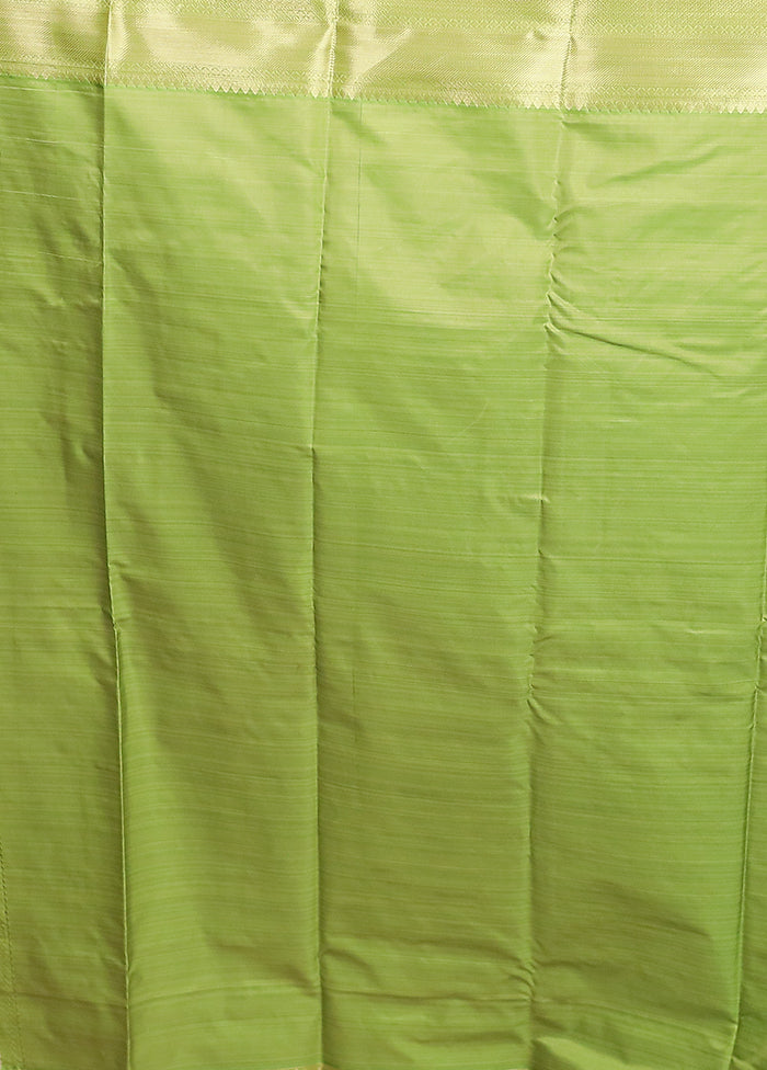 Green Kanjivaram Silk Saree With Blouse Piece