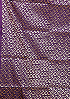 Purple Banarasi Silk Saree With Blouse Piece