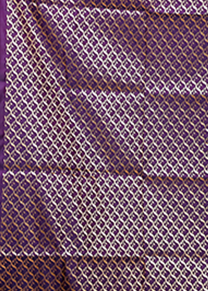 Purple Banarasi Silk Saree With Blouse Piece