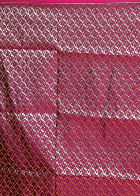 Purple Banarasi Silk Saree With Blouse Piece