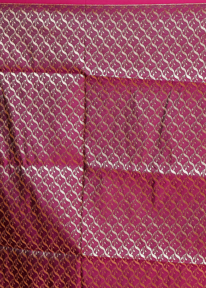 Purple Banarasi Silk Saree With Blouse Piece