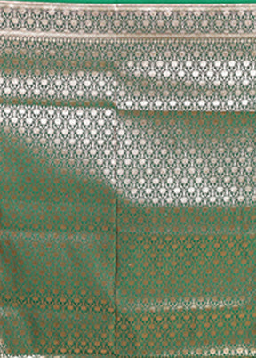 Green Banarasi Silk Saree With Blouse Piece