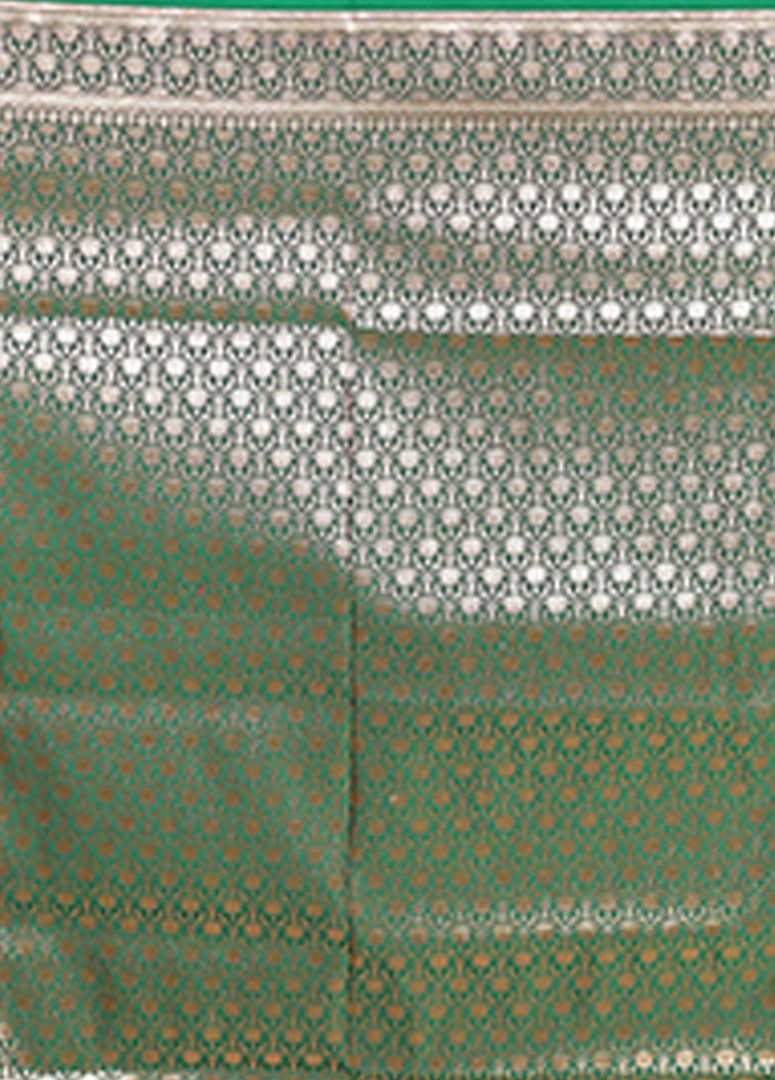 Green Banarasi Silk Saree With Blouse Piece