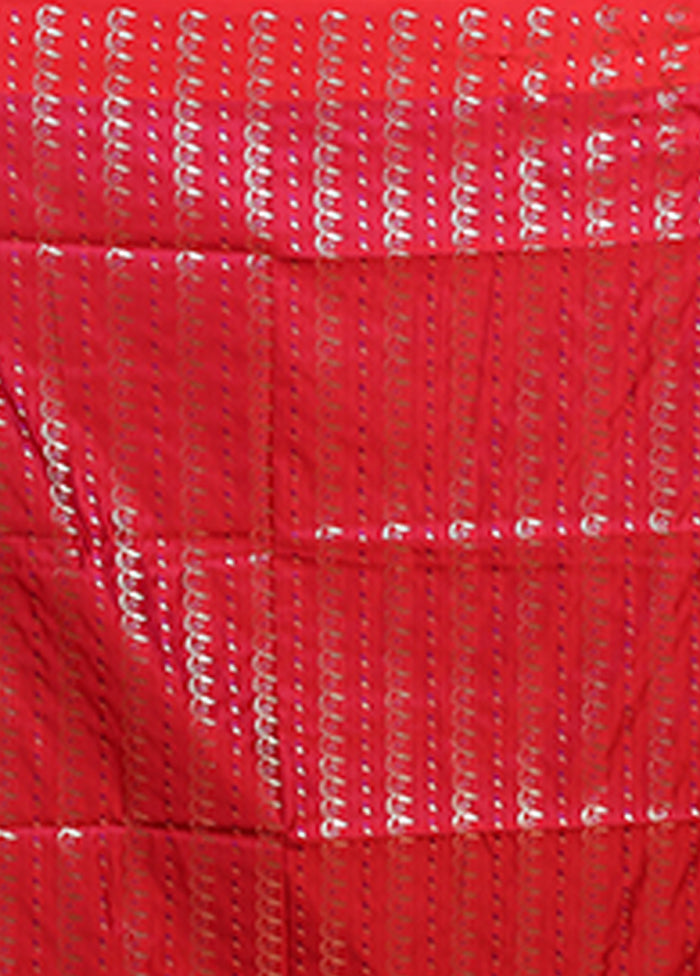 Pink Banarasi Silk Saree With Blouse Piece