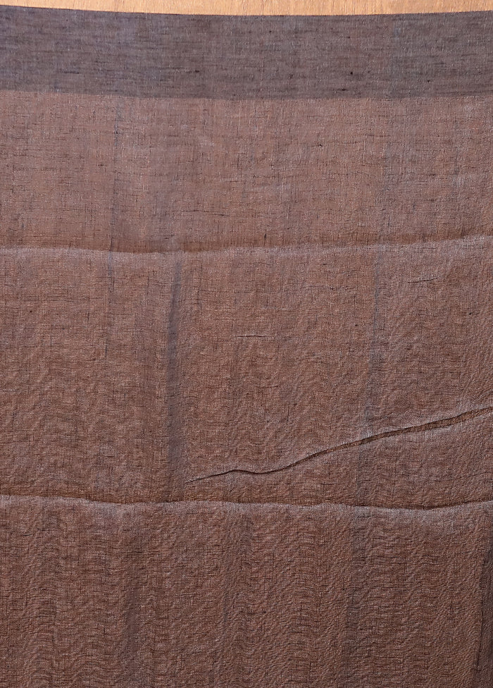 Grey Linen Silk Saree With Blouse Piece