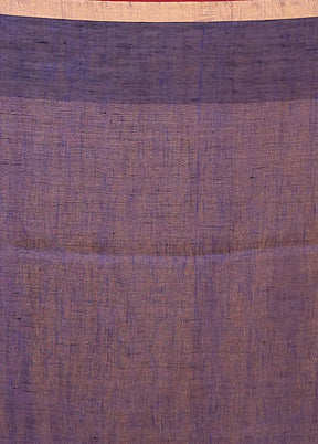 Blue Linen Silk Saree With Blouse Piece