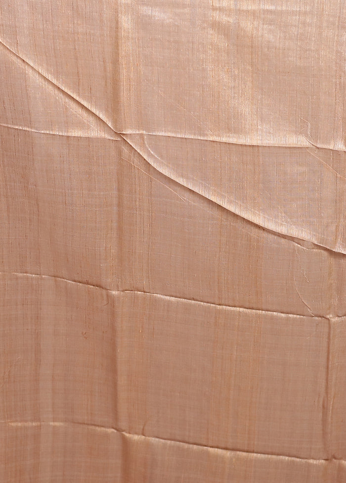 Cream Handloom Matka Pure Silk Saree With Blouse Piece